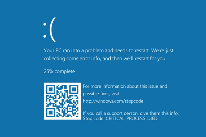 Windows 10 uses QR codes in Blue Screen of Death