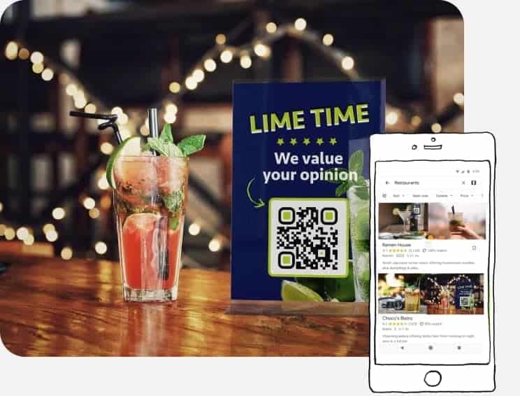 A Google Reviews QR Code to let customers leave a review of your service